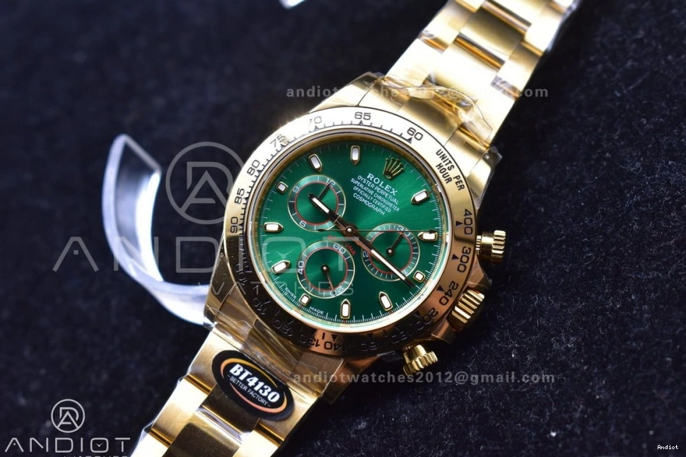 Daytona 1:1 Best Bracelet SA4130 116508 Edition Green Dial BTF YG on 0402